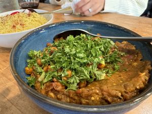 Garlicky Eggplant Bowl (Mirzaghasemi)  at Komaaj in San Francisco