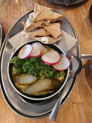 fava and dill dip at Komaaj in San Francisco