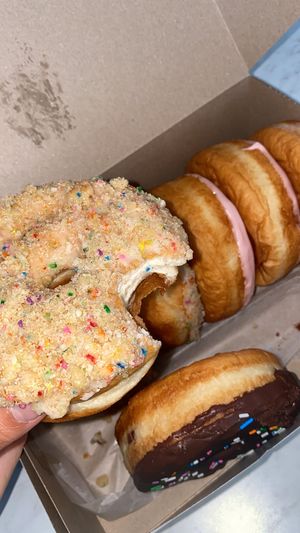 Halo Donuts “birthday cake” vegan donut  at Halo Donuts in Moncton