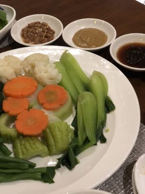 Veggie with 3 sauce  at San May in Phu Quoc
