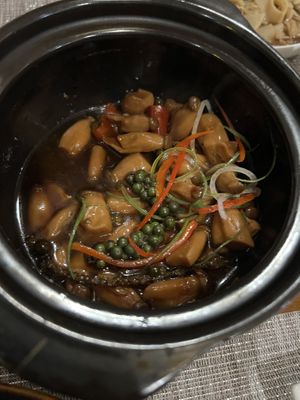Mushroom with thai basil   at San May in Phu Quoc