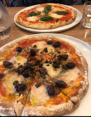Margherita & Sicily pizzas ~ Delicious! at Nolita in Wellington