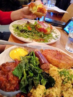 Big breakfast and avocado bagel. at Nolita in Wellington