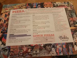 Menu at Nolita in Wellington