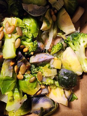 Greens! So many sprouts, brocolli- yum at Nolita in Wellington