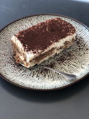Vegan tiramisu   at Marcus Pizze Amore in Paris