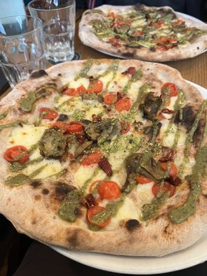 Pistachio/ artichoke   at Marcus Pizze Amore in Paris