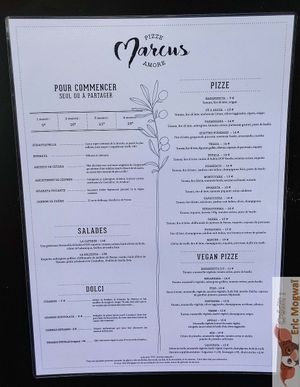 Menu at Marcus Pizze Amore in Paris
