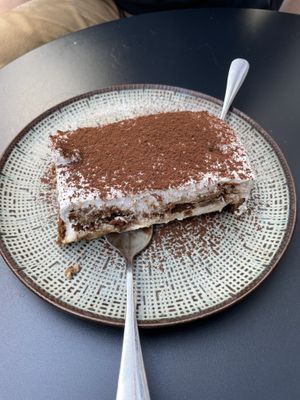 Yes…that’s vegan tiramisu.   at Marcus Pizze Amore in Paris