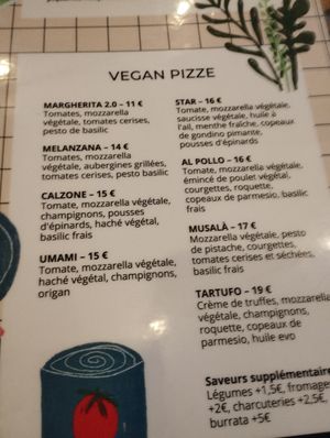 Menu #Veganuary at Marcus Pizze Amore in Paris