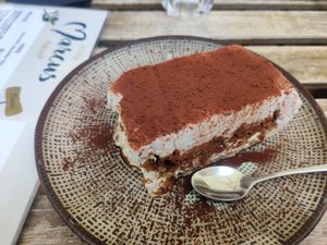 Vegan tiramisu at Marcus Pizze Amore in Paris