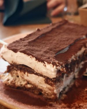 Vegan tiramisu Speculos at Marcus Pizze Amore in Paris