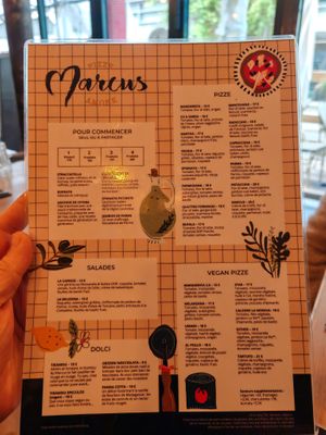 Menu at Marcus Pizze Amore in Paris
