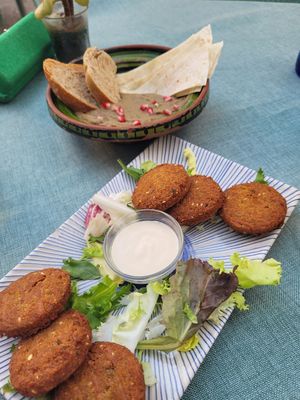 Falafel and babaganoush at MaduBar in Estepona