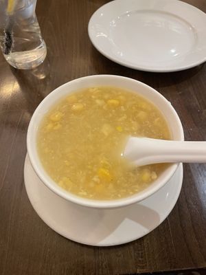 Plain sweetcorn soup   at Chung Ying in Birmingham