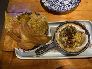 Cashew queso fundido (didn’t taste cheesy to me)   at Margo's in Queenstown