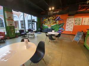 comfy seating at Kwench Juice Cafe in Chattanooga