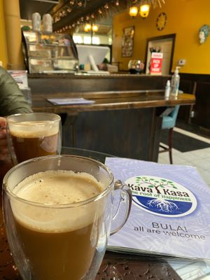 Coffee at Kava Kasa in Grand Rapids