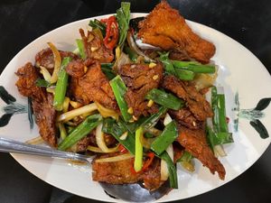 Magical “Stir-Fried Pork with Scallions and White Onions"  at Chao 炒炒蔬食熱炒 in Taipei