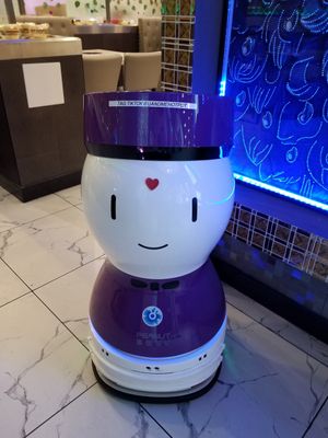 Robot that leads you to your table at U & Me Revolving Hot Pot in Orlando