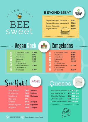 Frozen products at Bee Sweet Vegan Food  in Playa Del Carmen