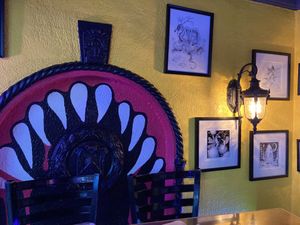 In a window booth at Terror Tacos in St Louis