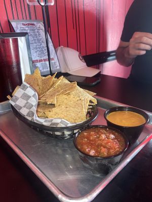 Chips, salsa, and queso   at Terror Tacos in St Louis