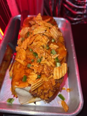 The Ripley: a December burrito special featuring Red Hot Riplets!  #Veganuary at Terror Tacos in St Louis