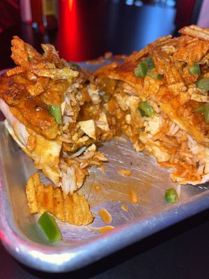 The Ripley: a December burrito special featuring Red Hot Riplets!  #Veganuary at Terror Tacos in St Louis