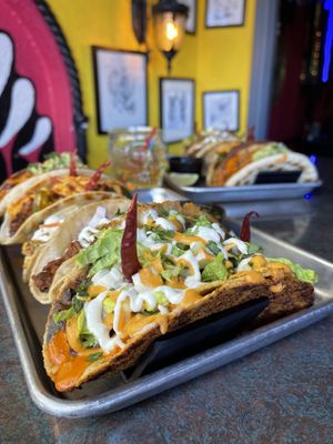 The Margot taco in the forefront   at Terror Tacos in St Louis