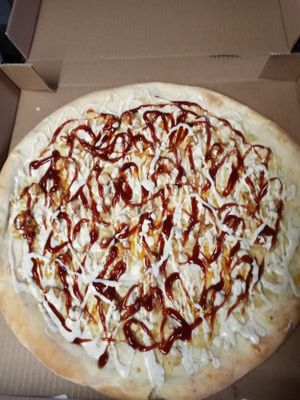 Our Vegan BBQ Chicken Pie! at Mamma Mia's Pizza in Garfield