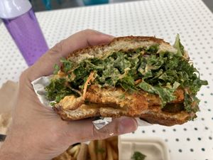 Hot Chix sandwich.  Spicy good! at Spotless Burgers in Upland