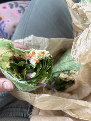 Hummus veggie wrap (omit cheese)  at Warehouse 4 Coffee in Vandalia