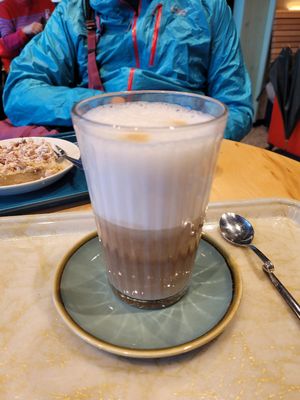 Oat latte macchiatto at Schubert Bio & Vollwert Bäckerei - Co. KG in Augsburg