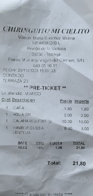   at Chiringuito Mi Cielito in Rincon De La Victoria