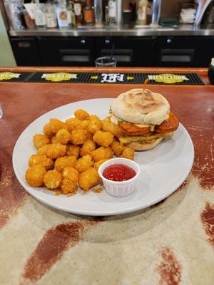 Vegan Breakfast Sammie with Tater Tots at Golden West Cafe in Baltimore
