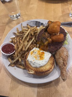 Mission Impossible Burger. Interesting combination but very good!  at Golden West Cafe in Baltimore