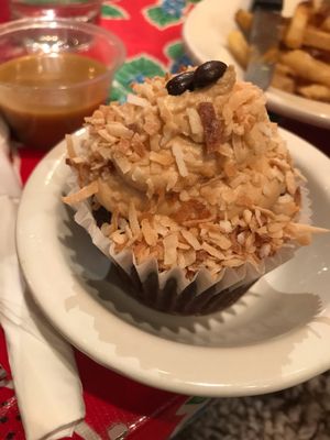Coconut coffee chocolate cupcake  at Golden West Cafe in Baltimore