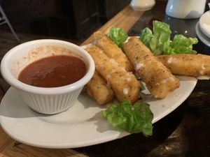 Vegan mozz sticks! at Golden West Cafe in Baltimore