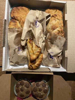 Empanadas, empadas and cupcakes I got delivered to Porto de Galinhas  at Cozinha Bons de Bico in Ipojuca