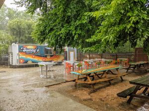 The kitchen (viewed from the pub). at Sunny's Backyard in Austin