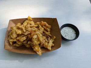 Crispy banana peppers. at Sunny's Backyard in Austin