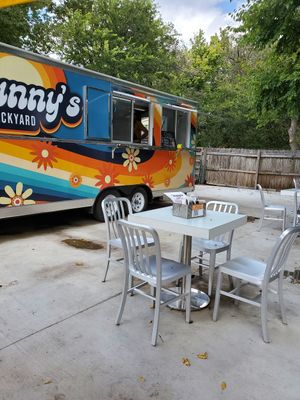 Lots of outdoor seating at Sunny's Backyard in Austin