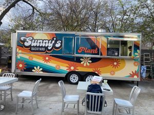 Truck behind the bar  at Sunny's Backyard in Austin