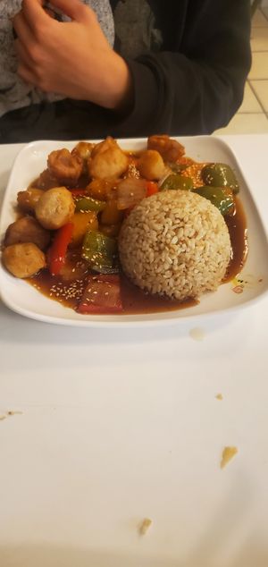 Sweet and sour hapa at Loving Hut - King St in Honolulu
