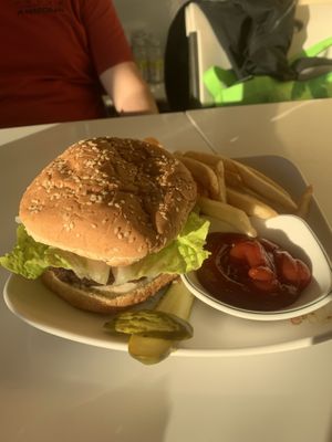 Lucky burger  at Loving Hut - King St in Honolulu