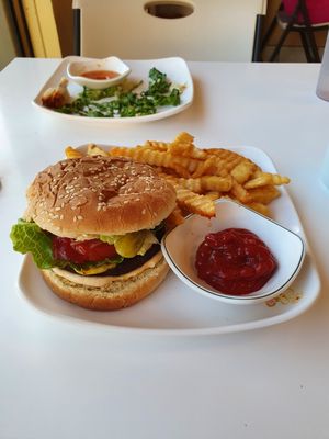 Lucky burger at Loving Hut - King St in Honolulu
