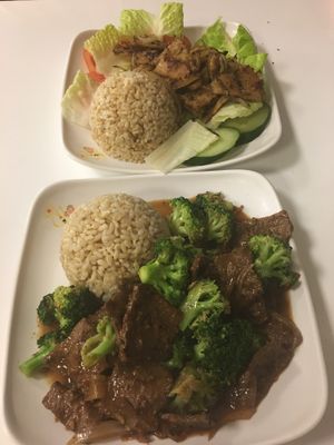 Lemongrass tofu and Brocco pua. Out of this world!  at Loving Hut - King St in Honolulu