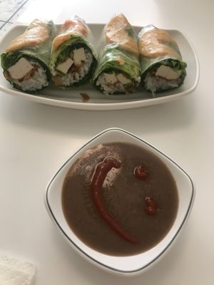 Spring rolls at Loving Hut - King St in Honolulu