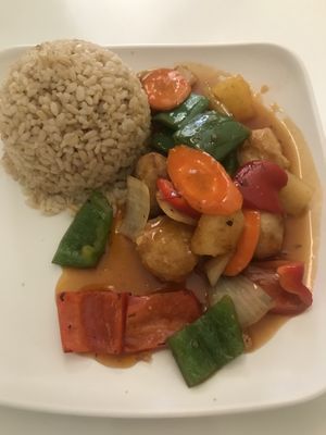 Sweet and sour  at Loving Hut - King St in Honolulu